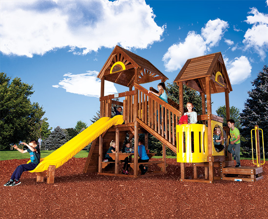 Kids Playing In Rainbow Play Systems