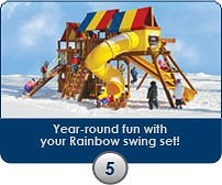 Year-round fun with your Rainbow swing set
