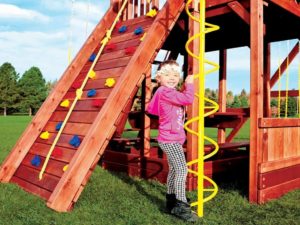 Rainbow Swing Set Corkscrew Climber