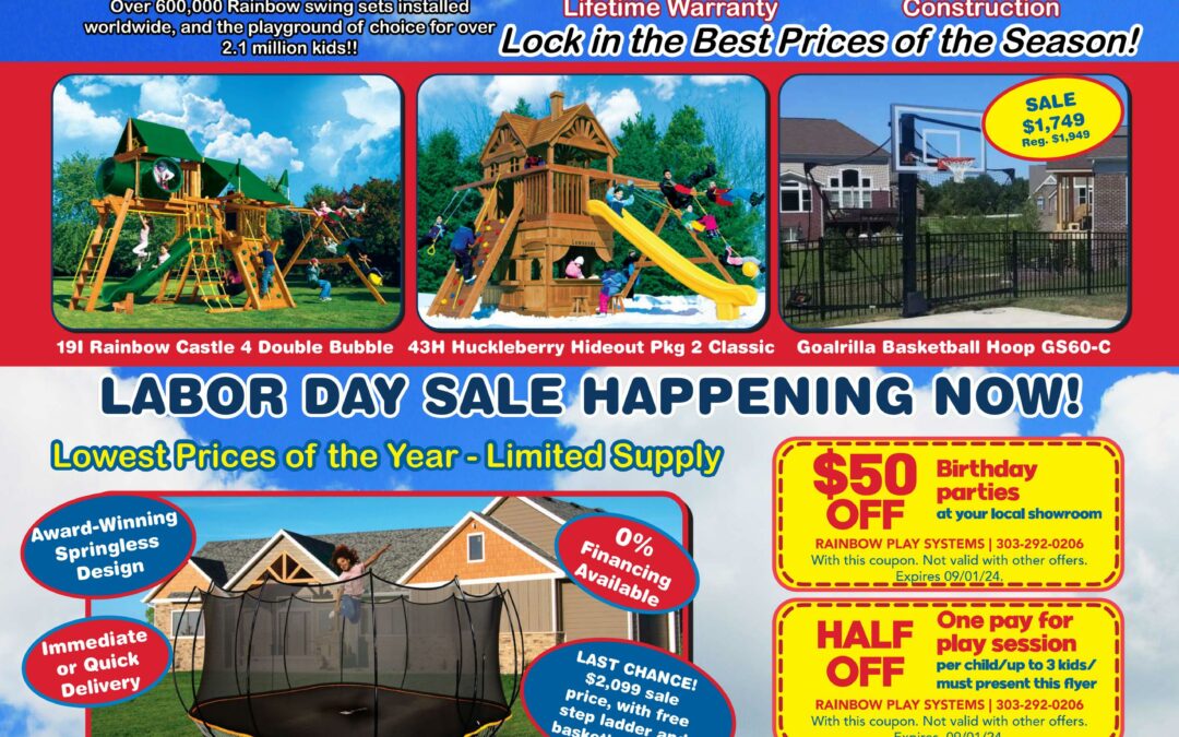 Labor Day Sale – Unbeatable Savings at Rainbow Play Systems! 🌟