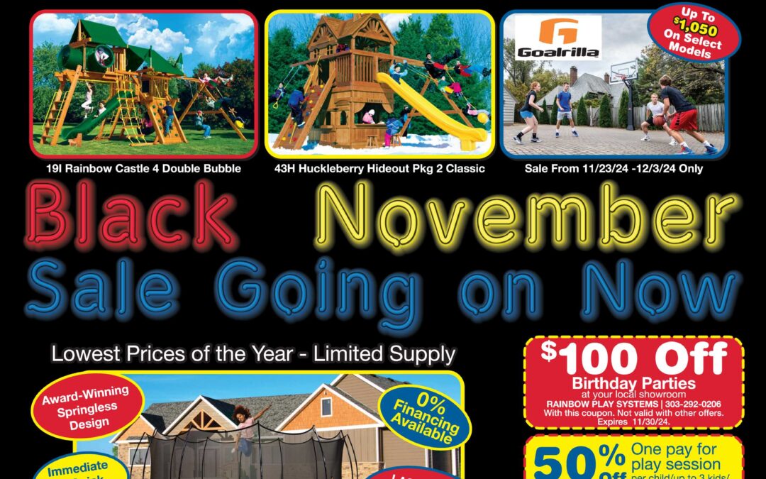 🌟 Black November Sale is HERE at Rainbow Play Systems of Colorado! 🌟